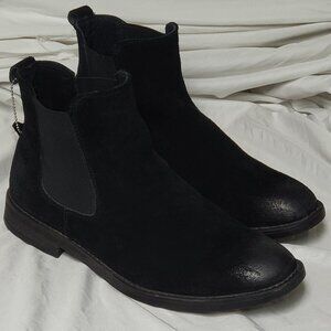 MENS ENZO CHELSEA BLACK SUEDE BOOTS SIZE 10